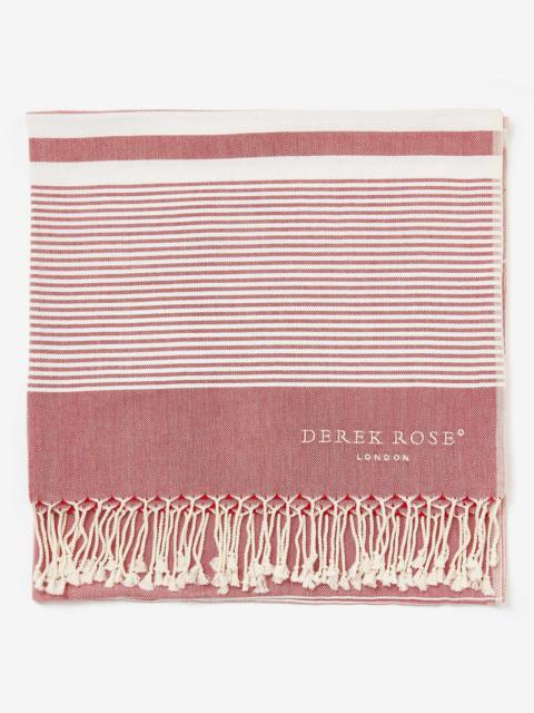 Derek Rose Hammam Towel Karinna Pure Cotton Red