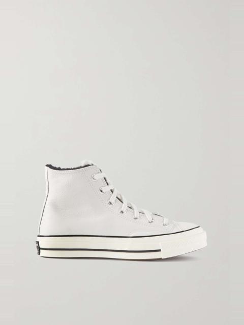 Chuck Taylor All Star 70 fleece-lined textured-leather high-top sneakers