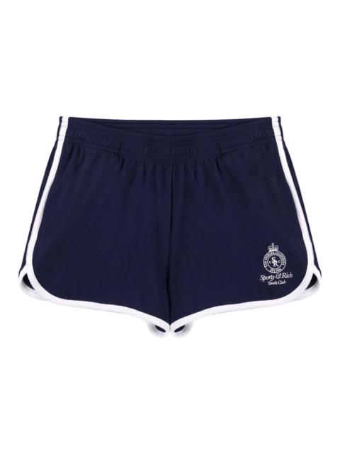 Sporty & Rich logo-embroidered shorts