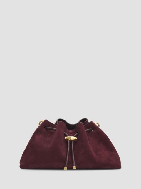 JIMMY CHOO Women's Bon Bon Suede Shoulder Bag - Deep Merlot Gold