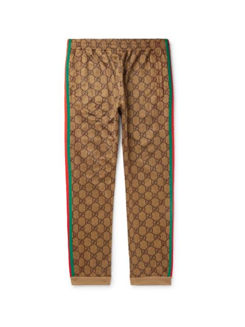 GUCCI Straight-Leg Logo-Jacquard Cotton-Blend Drawstring Trousers