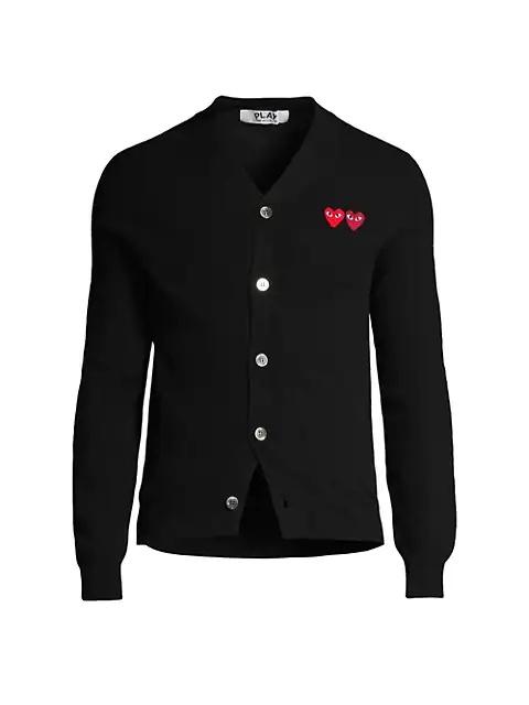 Comme des Garçons PLAY Dual Signature Logo Patch Wool Cardigan