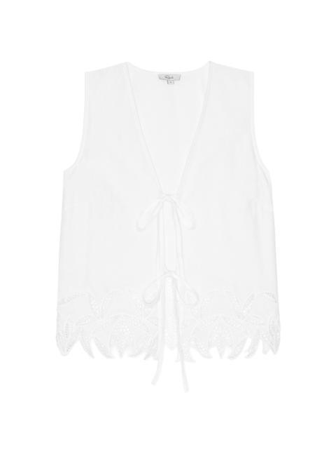 Rails Women's Oregon Lace Tie-Front Top - White Palm Embroidery
