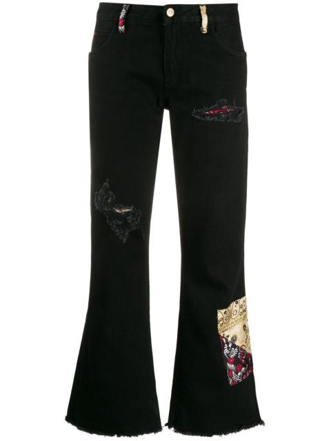 Alanui bandana patch ripped jeans