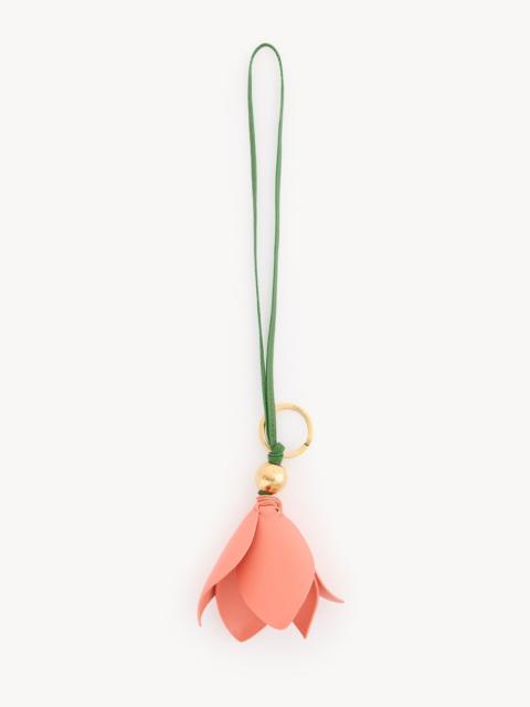 Chloé CHLOÉ SYMBOLS TULIP KEY RING BAG CHARM IN GRAINED LEATHER