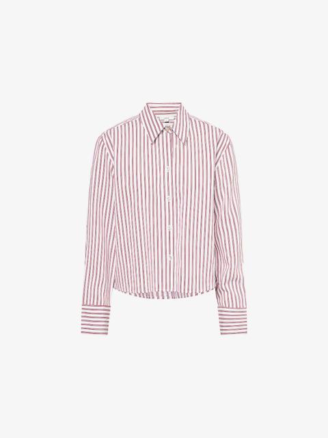 Vince Striped Crop Woven Shirt