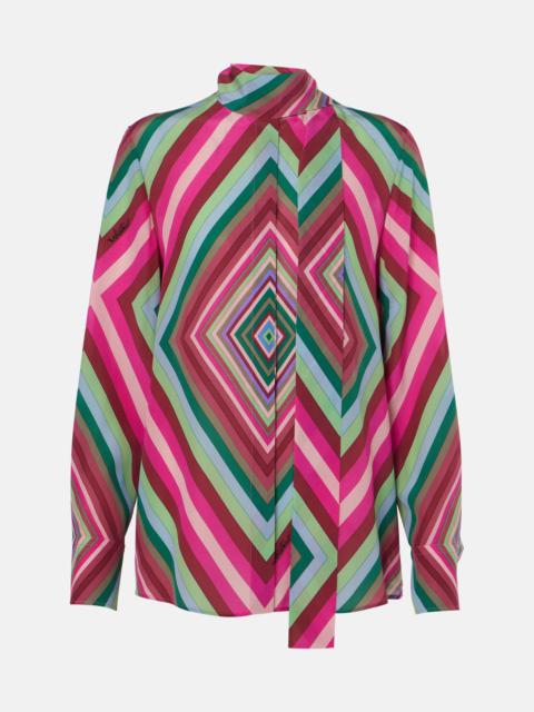 Valentino Tie-neck silk crêpe de chine shirt