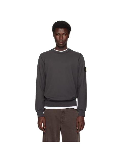 Stone Island Gray 6100044 Organic Cotton Fleece Sweatshirt