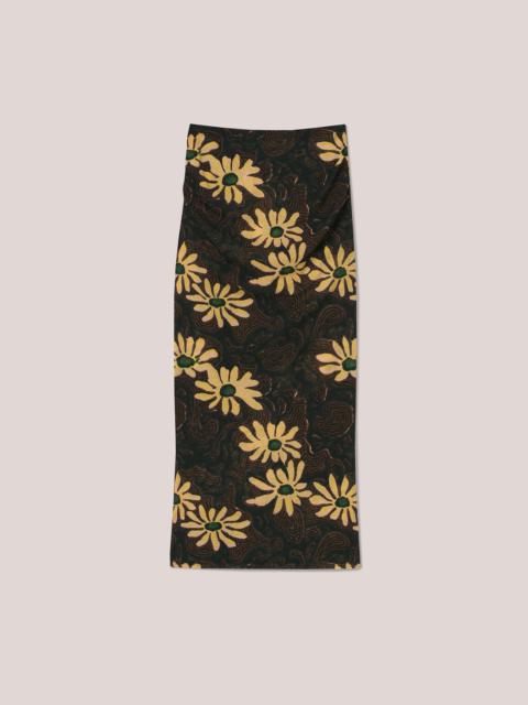 Nanushka SIBI - Mesh-jersey floral skirt - Black