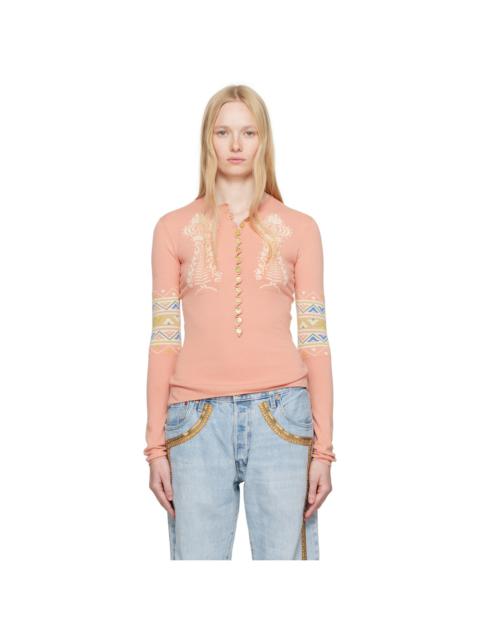 CONNER IVES Pink Sock Long Sleeve Henley