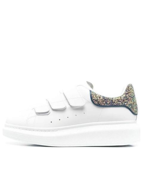 Alexander McQueen (WMNS) Alexander McQueen Oversized Triple Strap Sneaker 'White Glittered' 697106WICG59994