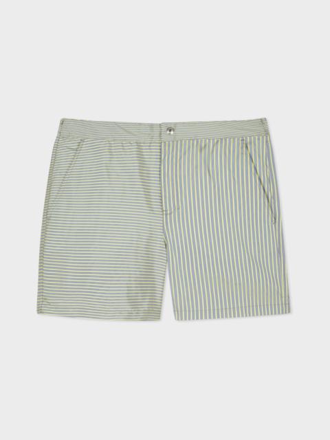 Slate Blue Stripe Swim Shorts