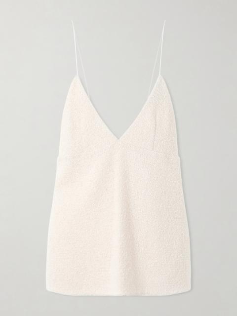 KHAITE Timy Frayed Organza-trimmed Cotton-blend Bouclé Camisole