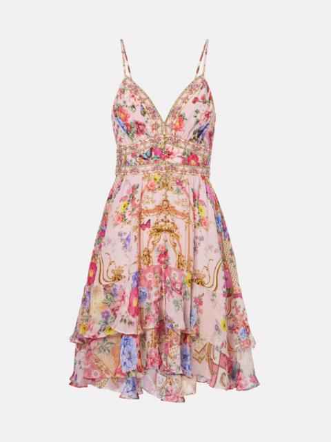 CAMILLA Floral silk minidress