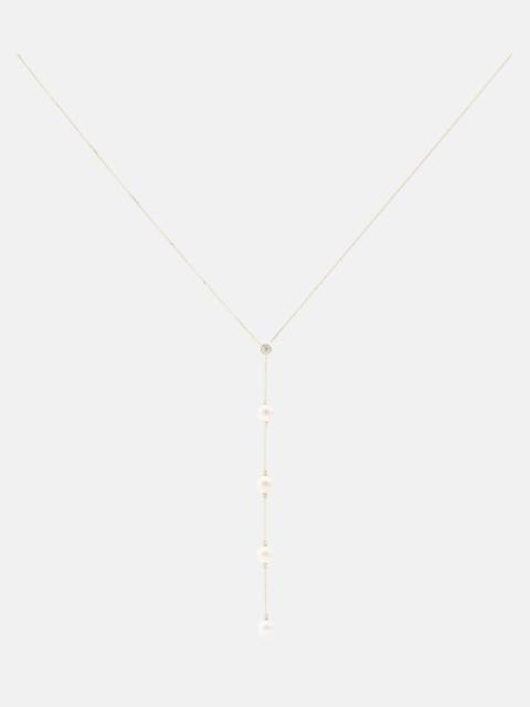 MATEO 14kt gold necklace with diamonds and pearls