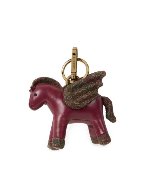 Etro Pegaso leather bag charm