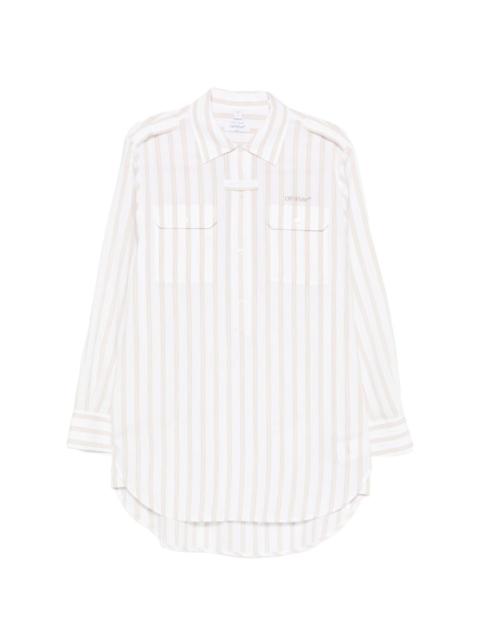 Off-White striped pocketed mini dress