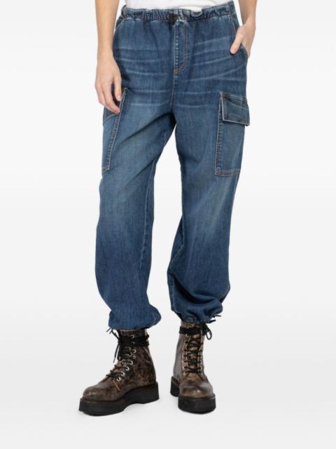 ASKK NY elasticated cargo cropped trousers