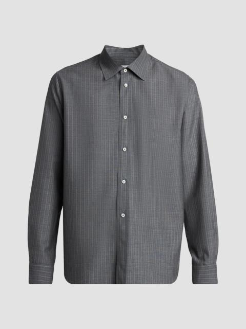 Jil Sander Men's Pinstripe Check Wool Button-Front Shirt - Koala
