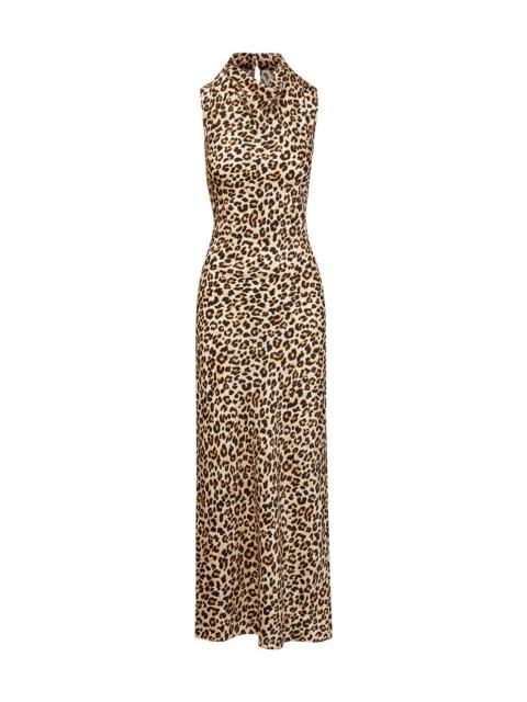 VERONICA BEARD KURA LEOPARD-PRINT COLUMN DRESS