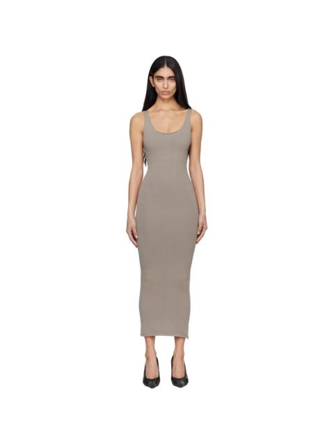 entire studios Gray Raw Knit Midi Dress
