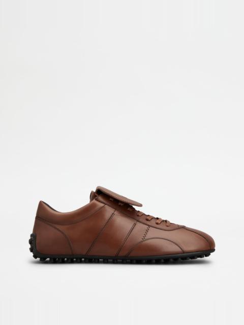 Tod's TOD'S T-MARATHON SNEAKERS IN LEATHER - BROWN