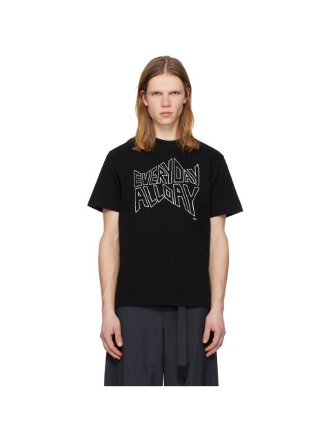 sacai Black 'geoff sacai' Print T-shirt