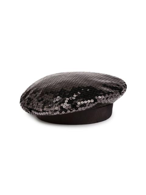 sequin-embellished tonal beret