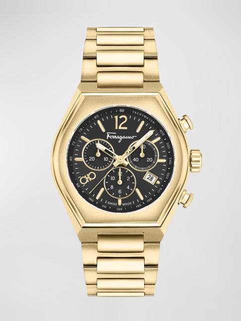 Men's Tonneu IP Yellow Gold Chronograph Bracelet Watch, 42mm