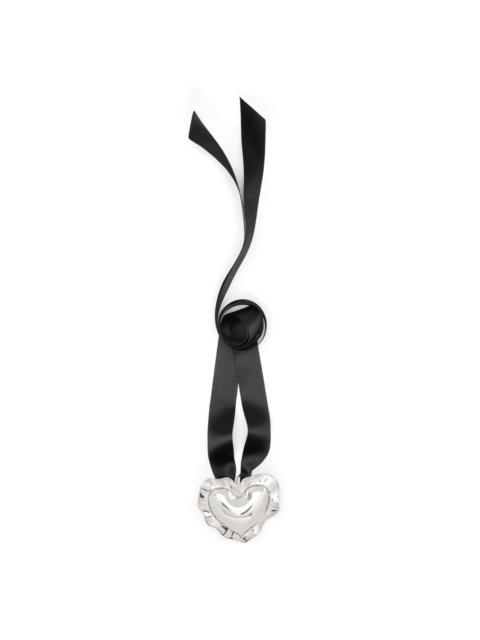 NINA RICCI heart-pendant logo-engraved necklace