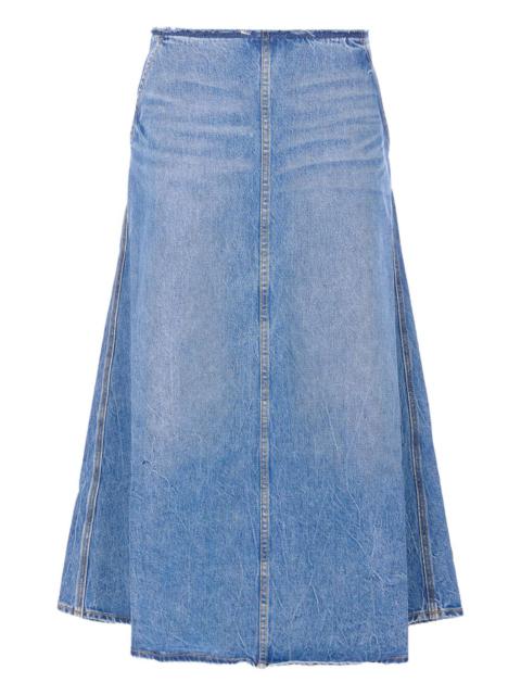 A-line denim maxi skirt