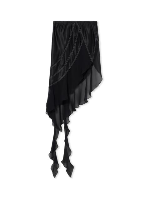 Off-White Geo Satin Pkt Belt Col Block Skirt