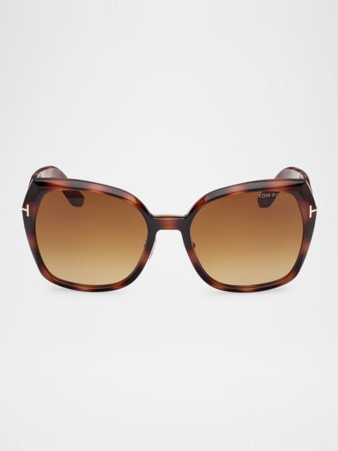 TOM FORD Plum Plastic Cat-Eye Sunglasses