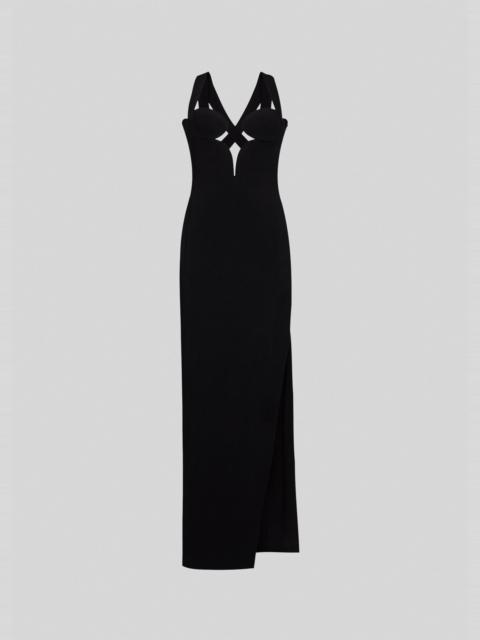 Graphic Neckline Evening Dress