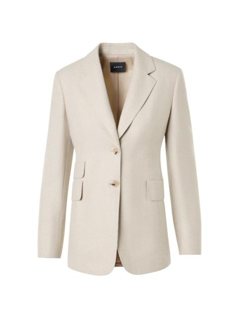 AKRIS Women's Arie Houndstooth Cashmere Blazer - Greige Ecru