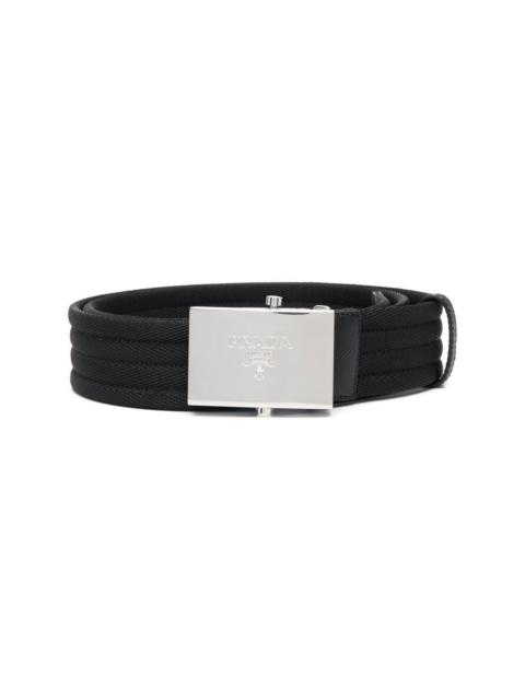 Prada engraved-logo woven belt