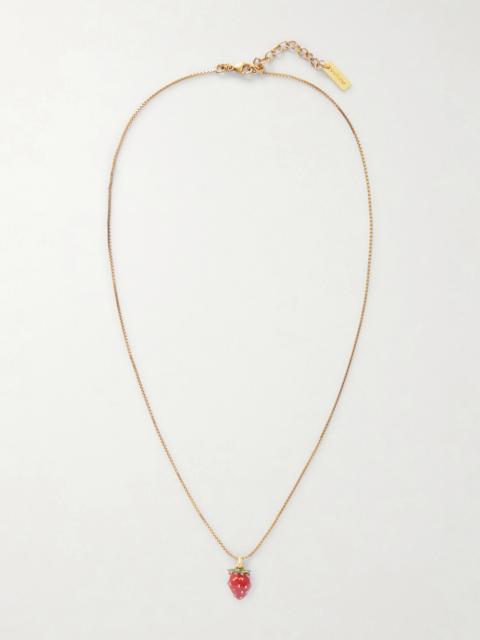 SAINT LAURENT Gold-tone And Enamel Necklace
