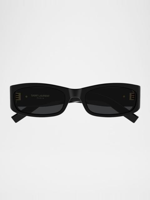 YSL 55mm Rectangular Acetate Sunglasses