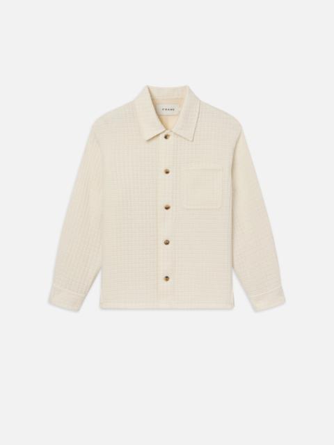 FRAME Textured Shirt Jacket in Off White