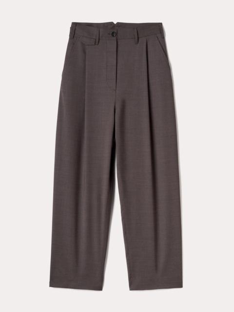 Fluid wool button trousers mole