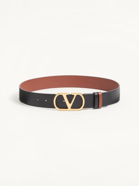 Valentino REVERSIBLE VLOGO SIGNATURE BELT IN GLOSSY CALFSKIN 40 MM