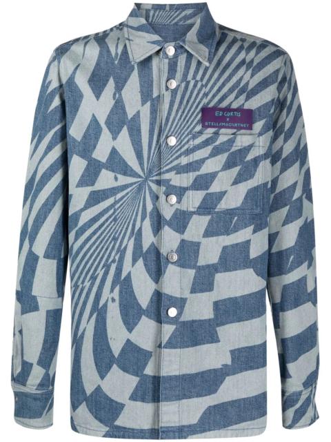 Stella McCartney x Ed Curtis geometric pattern denim jacket