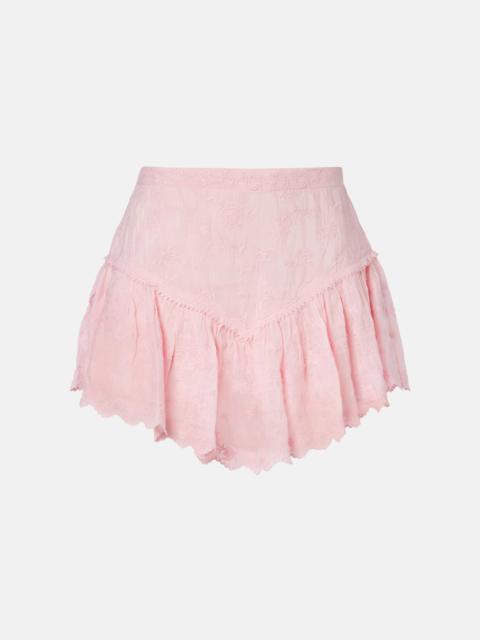 Isabel Marant Embroidered cotton and silk shorts