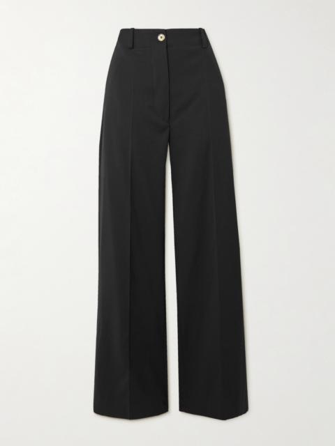 PATOU Iconic Wool-blend Wide-leg Twill Pants