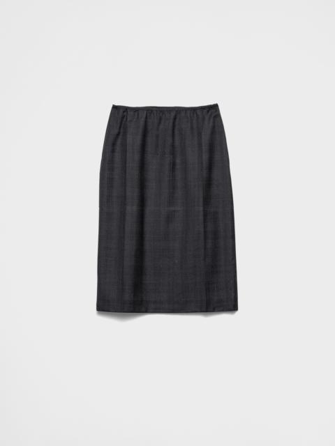 Prada Checked wool midi-skirt