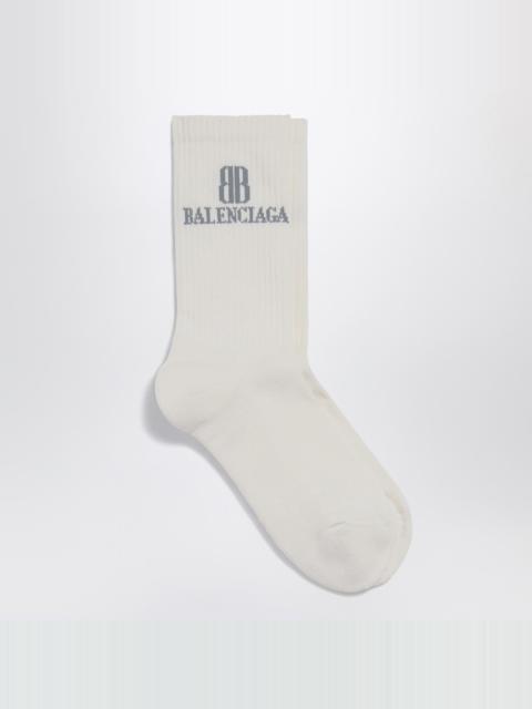 BALENCIAGA Nano BB socks in white cotton blend