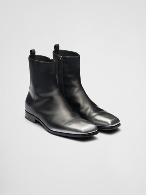 Prada Nuanced brushed leather booties