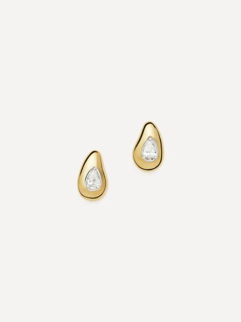 MISSOMA 18ct Gold Vermeil Molten Teardrop Diamond Stud Earrings