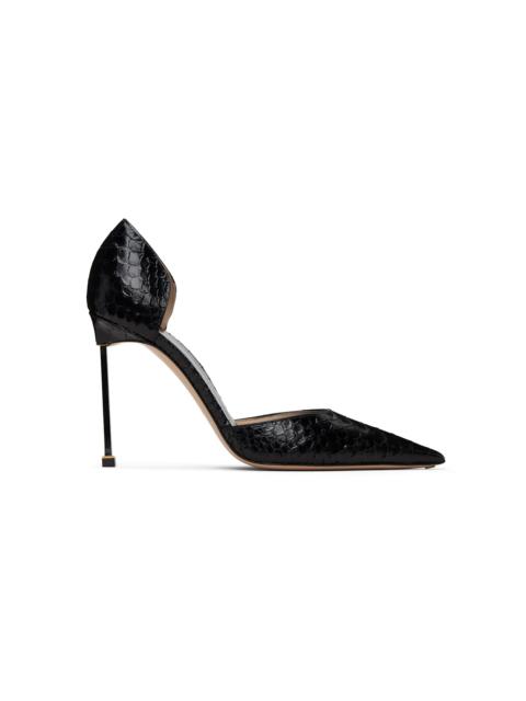 TOM FORD Black Semi Shiny Printed Python Spire D'Orsay Heels