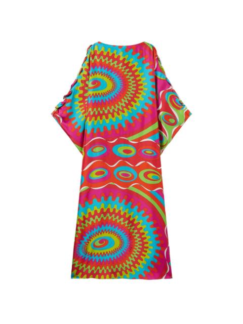 Bersaglio-print silk kaftan dress